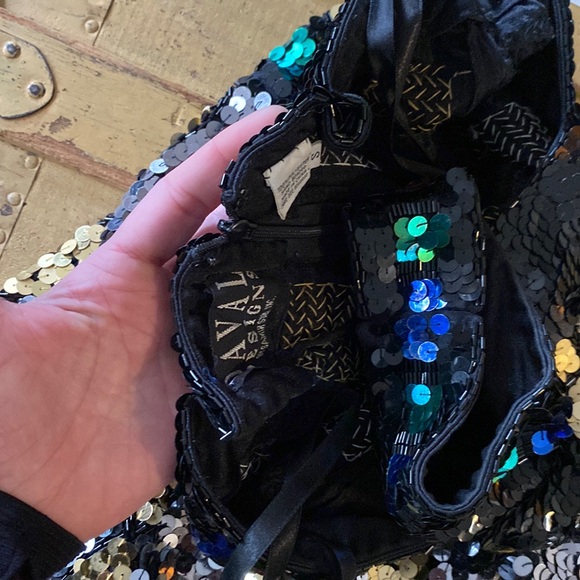 VINTAGE 70S 80S DRESS SEQUIN MINI DRESS HIGH NECK GEOMETRIC SHAPES SMALL - Picture 11 of 16